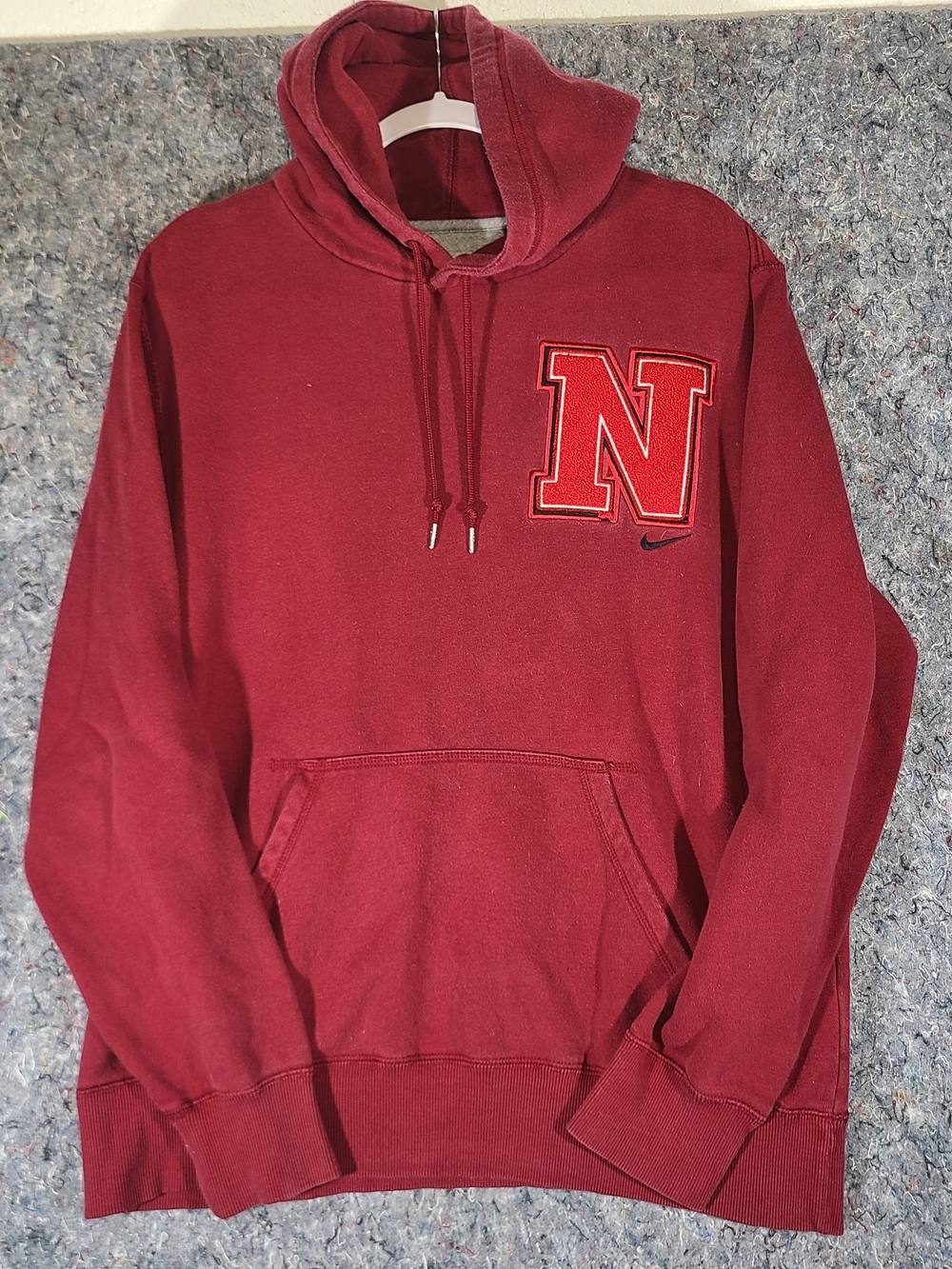 Nike Nebraska Cornhuskers Hoodie Mens XL Red Chenille Varsity N Pullover hoodie
